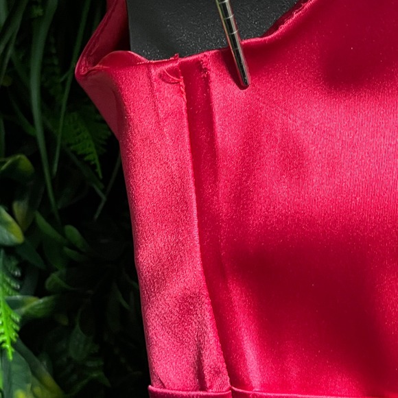 Max‎ and Cleo Dress Size 12 Red Pleated Sleeveless Party Cocktail Career 2964 - Picture 9 of 11